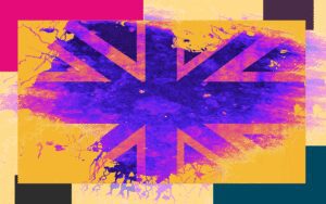 Home - Legal Marketing Agency - Ele Global Stylised UK Flag in yellow and pink tones for Chambers UK 2026 guide overview by ELE, legal directories consultants.